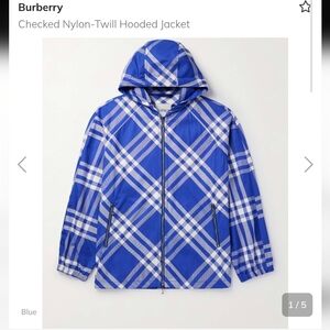 Burberry Men's Blue Plaid Utility Jacket